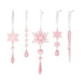thumbnail image 3 of Opvise Acrylic Crystal Snowflake Icicle Christmas Ornaments Set Clear Light Reflective Hanging Decorations with Ribbon (Various Sizes), 3 of 8