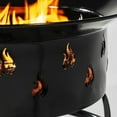 thumbnail image 4 of Resenkos 19-inch Round 50,000 BTU Steel Propane Fire Pit for Patio and Backyard - Black, 4 of 11