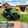 thumbnail image 6 of Joyracer 12V Ride on Toys, 2-in-1 Ride on Tractor with Detachable Trailer & Remote Control, Power Car Wheels w/ Shovel, Bluetooth, Music, LED Lights, Green, 6 of 11