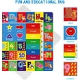 thumbnail image 5 of Kids Play Rug for Playroom, Kids Play Mat ABC Educational Area Rug, Toddler Baby Playroom Mat, Alphabet Animal Soft Non-Slip Kids Rug Carpet for Boy Girl Bedroom,110X78.7 INCH Blue, 5 of 7