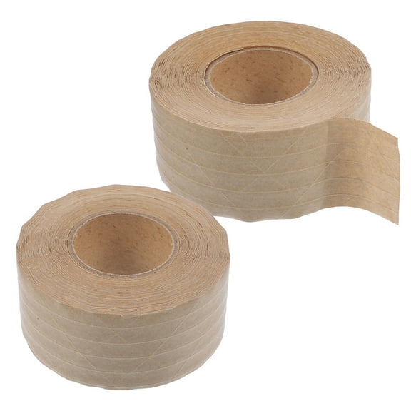 UPGRATOR 2 Rolls Brown Kraft Paper Water Activated Tape for Artwork Fixation and Sealing Boxes 19.7x2.4x0.04in