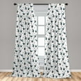 thumbnail image 5 of Ambesonne Retro Curtains, Flying Bird Heart Branch, Pair of 28"x84", Multicolor, 5 of 5