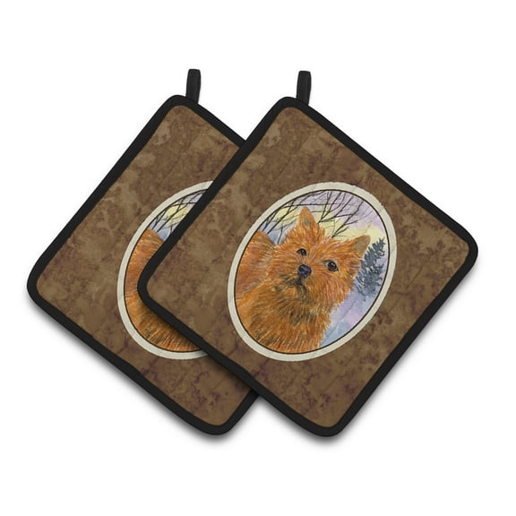 Carolines Treasures SS1012PTHD Norwich Terrier Pair of Pot Holders, 7.5HX7.5W, multicolor