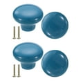 thumbnail image 1 of Uxcell 4 Paquetes de Perillas de Cajón de Cerámica Redondas, Azules, 1 of 6