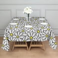 thumbnail image 3 of White Daisy Flower Yellow Centers Pattern Square Tablecloth,Waterproof Square Table Cover,Wipeable Spillproof Washable Table Cover for Home Kitchen Party Decor 60"x60"(152x152cm), 3 of 6