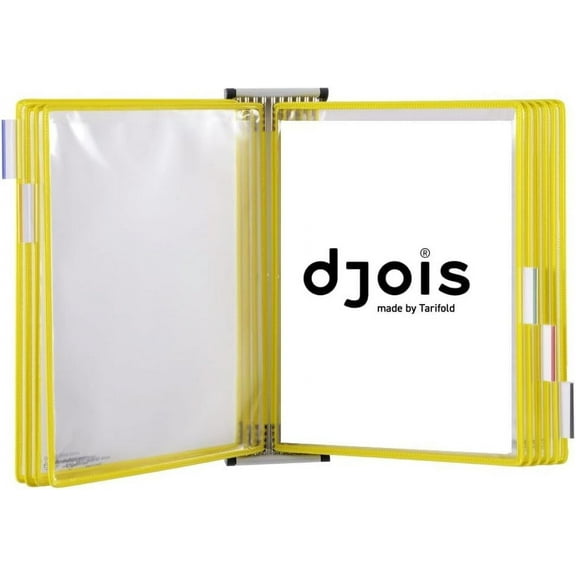 TARIFOLD Wall Mounted Reference and Display System, 10 Letter-Size Pockets, Double-Sided Viewing, Yellow (W241)