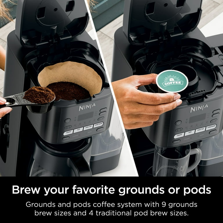 Free Shipping! Ninja Coffee Maker with Grounds and Pods, Hot and