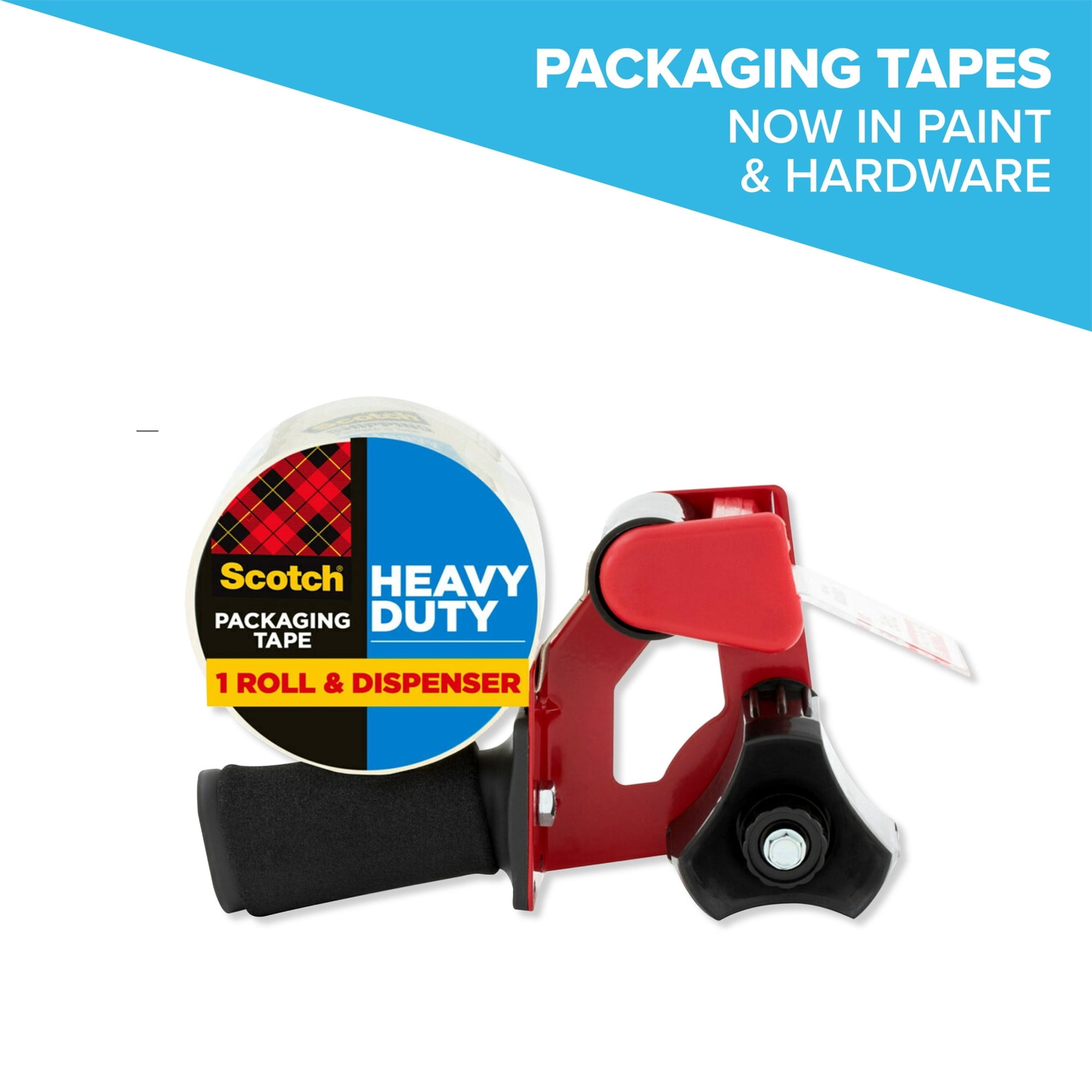 Scotch Heavy Duty Packaging Tape & Dispenser, Clear, 1.88" x 54.6 yd, 1 Dispenser