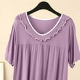 thumbnail image 4 of Amvlyk Sleepshirts for Women Modal Nightgown Sleepshirt Below The Knee Short Sleeve Nightshirt Solid Color V-Neck Nightdress Loose Loungewear Casual Sleepwear House Dress Home Wear Pajamas, 4 of 5
