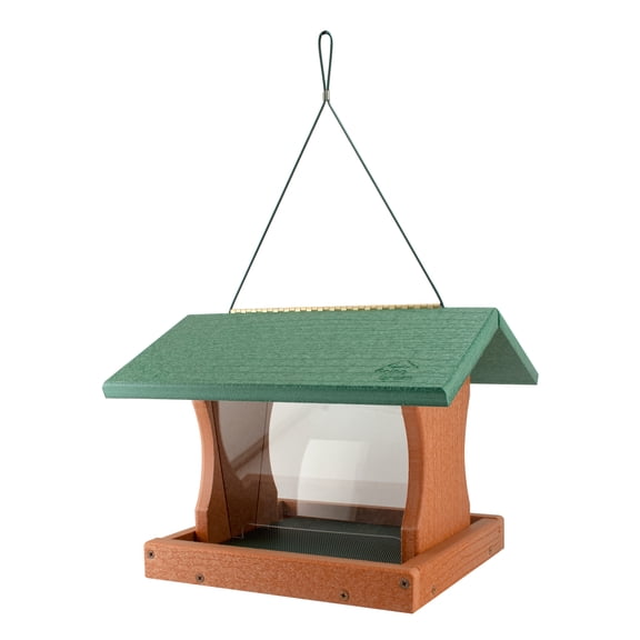 WoodLink Weatherproof Hopper Feeders 65 lbs Capacity, Green and Brown