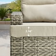 thumbnail image 6 of Ovios 10-Piece Outdoor Patio Furniture Set All-Weather Wicker Conversation Set with 54" Propane Fire Pit Table & Ottomans, Beige, 6 of 9