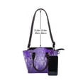 thumbnail image 4 of Lsque Snowfall Sky White Purple Pattern Leather Rivet Shoulder Bag – Elegant Genuine Leather & Microfiber PU Crossbody with Detachable Adjustable Strap, 4 of 5