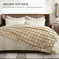 thumbnail image 6 of EVERGRACE Ultra Soft Luxury Fluffy Faux Rabbit Fur Throw Blanket, Thick Warm Bubble Throw for Bed, Cozy Plush Reversible Blankets for Couch, Chair, Sofa, Cream, 50x60 Inches, 870 GSM, 6 of 8