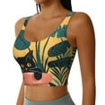 thumbnail image 2 of Balery Cat Hiding In Potted Plants Sujetadores deportivos con espalda cruzada para mujer, acolchados, sin costuras, de alto impacto, ideales para yoga, gimnasio, entrenamiento y fitness.-, 2 of 8