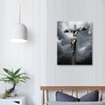 thumbnail image 3 of GOSMITH Christianity Jesus Christ on The Cross Poster Canvas Print Painting Picture Wall Art Home Hallway Bedroom Living Room Decor (unframe,16X12/16X20“), 3 of 4