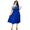Royal Blue, variant on Women's Plus Size Spaghetti Strap Tiered Dress with Ruffled Sheer Overlay Opaque No Stretch 100% Polyester Fabric