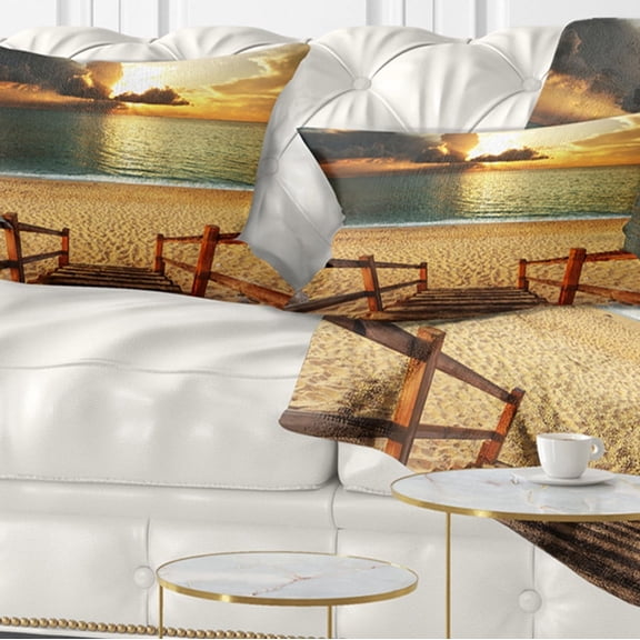 Designart 12" x 20" Multi-color Polyester Throw Pillow
