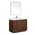 thumbnail image 2 of Vinnova San 42" Single Sink Wood Bath Vanity with Mirror in Natural Walnut/White, 2 of 16