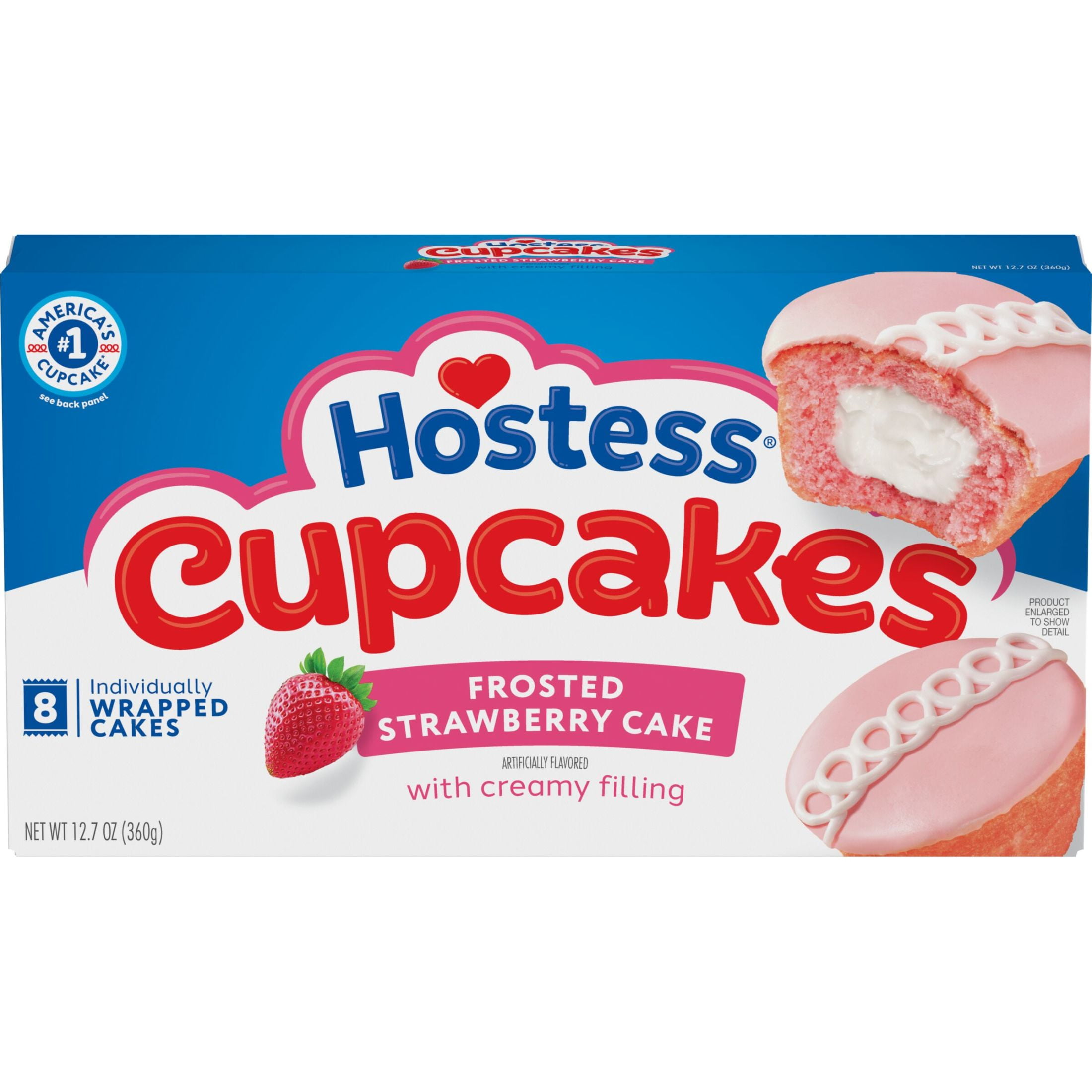 (6 pack) (6 pack) Hostess Cupcakes, Artificially Flavored Strawberry Snack Cakes, 12.7 oz Box (8 Ct.)