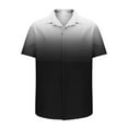 thumbnail image 6 of Mens Shirts Under $10 Mens Hawaiian Shirts Casual Color Block Button Up Beach Shirts Summer Work Office T-Shirt Business Wedding Vacation Tees Black XXXL, 6 of 6