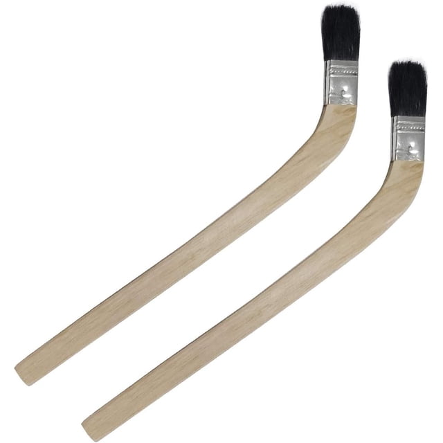 EcoNesxp 1"7"350mm Total Length2pcsWooden Handle Bristle Radiator Paint BrushBlack