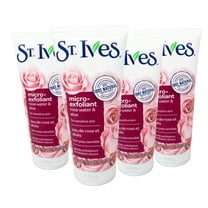St. Ives Face Scrub Micro-Exfoliant Rose Water and Aloe Vera Natural Exfoliants, 6 OZ - 4 Pack