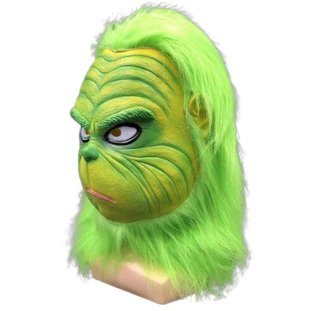 Máscara Grinch para cosplay, Halloween, carnaval, pascua, látex, talla única
