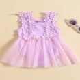 thumbnail image 3 of Barboteuse Robe en Dentelle Florale Tulle Sans Manches pour Nouveau-Né Fille Été Décontracté, 3 of 8