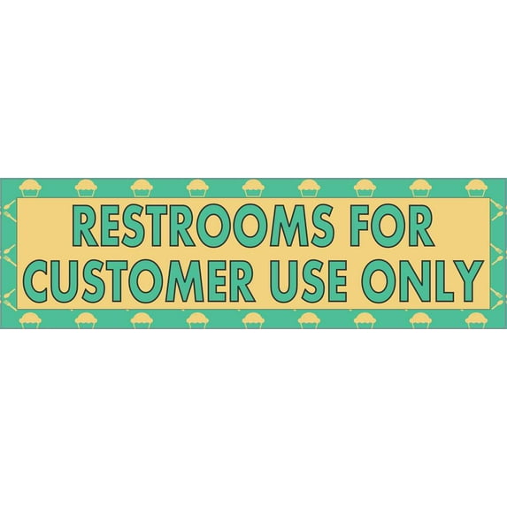 10in x 3in Cupcake Restrooms for Customer Use Only Magnet
