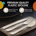 thumbnail image 3 of Exquisite Disposable Spoons - 200 Ivory Plastic Forks - Ivory Party Supplies, 3 of 8