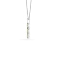 thumbnail image 4 of Natural Peridot 3-Stone Oval Shape Pendant Necklace in Sterling Silver for Women with 18-inch Adj. Chain, August Birthstone Jewelry for Her Birthday, Wedding Anniversary, Christmas, Mothers Day, 4 of 6