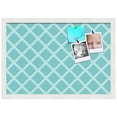 thumbnail image 2 of PinPix 22x15 Custom Cork Bulletin Board Diamond Modern Pattern Aqua White Poster Board Has a Fabric Style Canvas Finish, Framed in Diamond Modern Pattern Aqua White, by ArtToFrames (PinPix-1799), 2 of 5