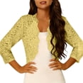 thumbnail image 5 of Purcolt Women's Sheer Floral Lace Cropped Cardigan Elegant Long Sleeve Open Front Shrug Top Summer Casual Jackets for Evening Dresses, 5 of 8