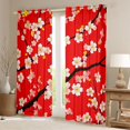 thumbnail image 2 of Castle Fairy Sakura Black Out Curtains,Black Red Sakura Curtains Pack of 2 (42x63 Each), 2 of 6