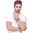 thumbnail image 4 of Braided leather bracelet men's bracelet modern without steel buckle. 1 pc, black, 4 of 4