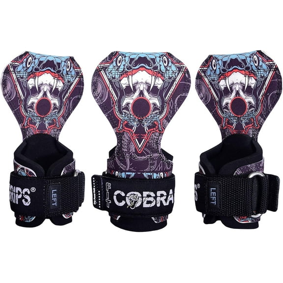 Fit Cobra Grips Weight Lifting Gloves Heavy Duty Straps Alternative Power Lifting Hooks for Deadlifts Adjustable Neoprene Padded Wrist Support Bodybuilding