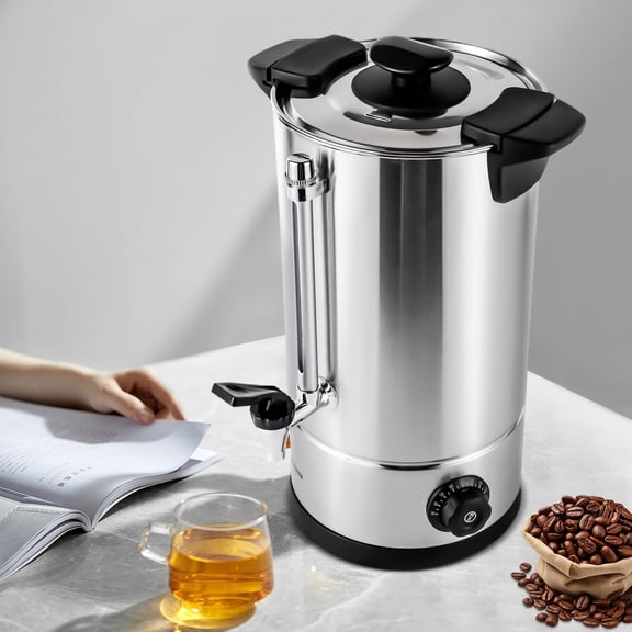 Commercial Coffee Urn Coffee Maker, Fast Brew Stainless Steel Hot Beverage Dispenser, Commercial Hot Water Urn for Home, Party, Office, Wedding (10L/2.64gal)