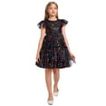 thumbnail image 3 of IDOPIP Toddler Kids Girls Sequin Star Tutu Dress Ruffle Sparkle Tulle Wedding Party Princess Dress, 3 of 8
