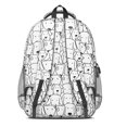 thumbnail image 3 of Cute Black and White Cartoon Line Drawing Dog Backpack for School,Cute School Bag,Schoolbag with Adjustable Shoulder Straps & Padded Back,16.9 Inch, 3 of 5