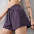 thumbnail image 2 of Pantalones cortos informales de verano con diseño coreano con varias telas, pantalones cortos de cintura elástica de Color sólido,, 2 of 5