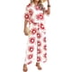thumbnail image 2 of Conjunto de 2 Piezas de Chándal de Verano para Playa con Camisa de Corta y Botones para Mujer, Top Estampado, Pantalones Cortos de Descanso Girasol S, 2 of 9
