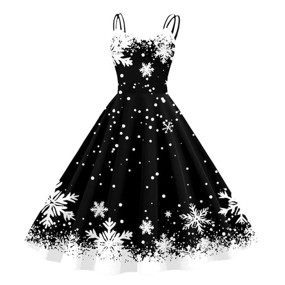 Christmas Dresses for Women 2025 Holiday Dress for women Christmas Sleeveless Knee Length Retro A Line Flared Swing formal Prom Party Dress