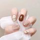 thumbnail image 5 of Uñas postizas cortas y medianas con 24 tabletas de uñas postizas con estampado. Destaca entre la multitud. Set de uñas adhesivas para mujer. Pegamento para uñas postizas de 1 ml., 5 of 9