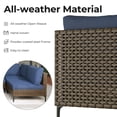 thumbnail image 6 of Grand Patio 3-Piece Wicker Patio Furniture Set, Retro Outdoor Conversation Set Sectional Sofa with Water Resistant Blue Thick Cushions and Coffee Table, Brown, 6 of 6