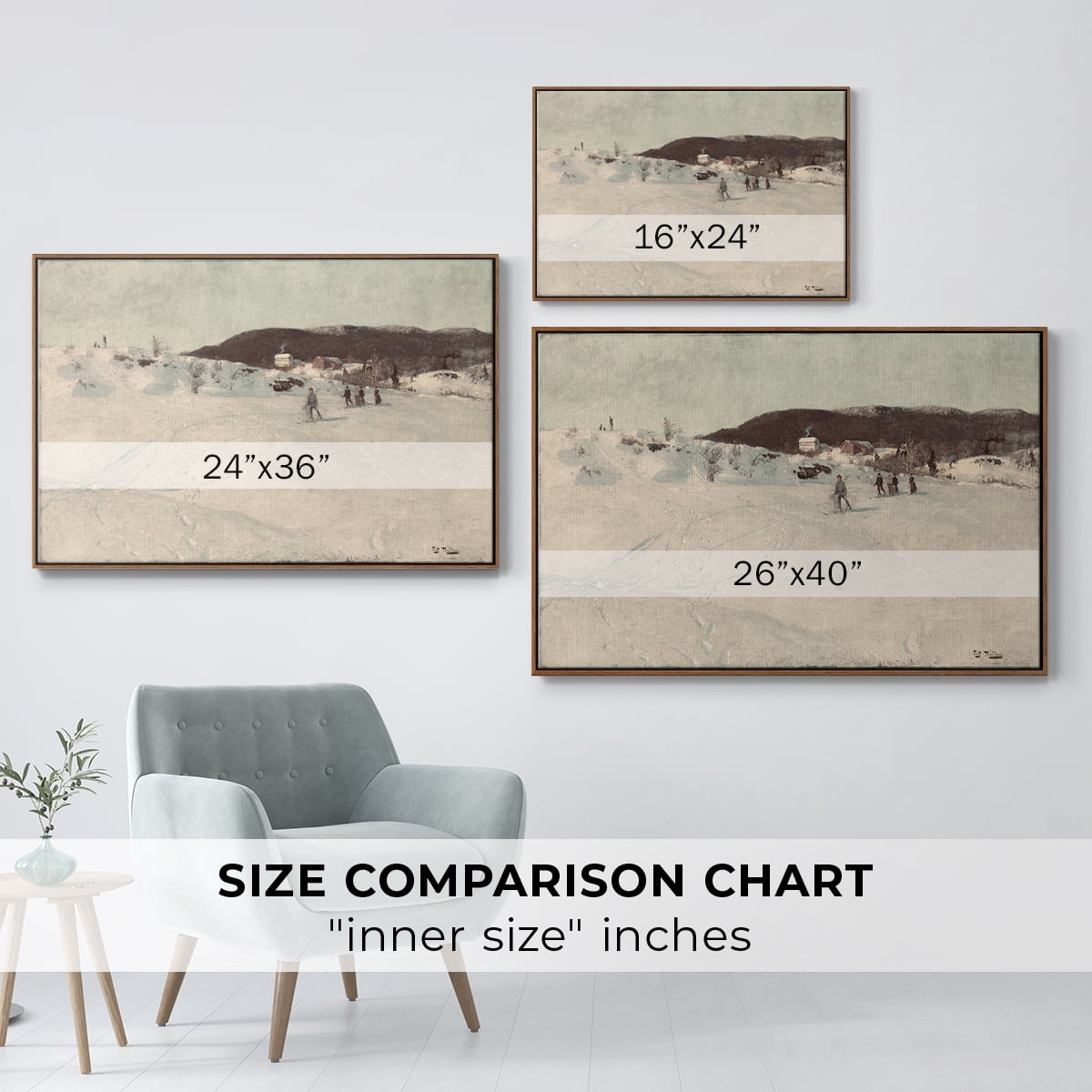 Vintage Landscape-CCLXXVI By Wexford Home Framed in Walnut Wood Gallery Wrapped Canvas 27 in. x 41 in.