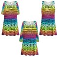 thumbnail image 1 of Small Womens Short Sleeve Colorful Abstract Ethnic Print Tunic Tops Casual Loose Fitting Flowy Shirts Blouses, 1 of 5