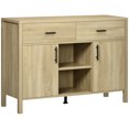 thumbnail image 1 of HOMCOM Buffet Meuble de Rangement avec 2 Tiroirs, Gris Clair, 1 of 10
