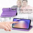 thumbnail image 3 of SYITOOCK Phone Case for Samsung Galaxy A55 5G, Shockproof PU Leather Wallet Case with Card Slots Anti-Scratch Stand Magnetic Flip Zipper Pocket Cover for Samsung Galaxy A55 5G, Purple, 3 of 4