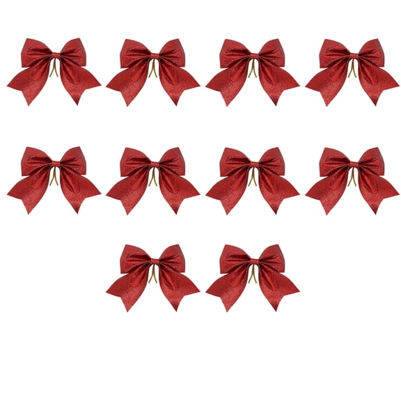 YIKA Decorative Bow Festival Supplies Christmas Decorative Bow Celebrations Bow Festival Essentiales 10 Pack Beautiful Solid Color Christmas Bows And Ribbons