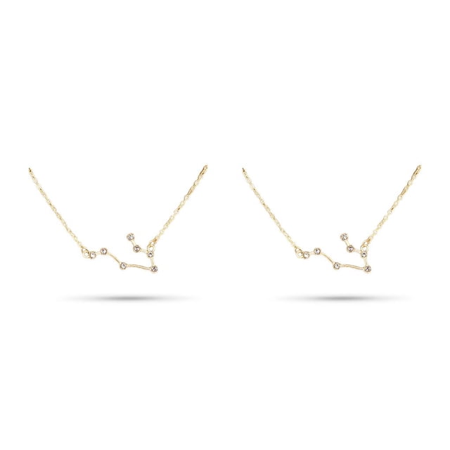 Qarigey Collar de amistad con diamantes de imitación con tema de constelación, regalo único para amigos, cadena de joyería elegante, colgante de oro Géminis oro 2piezas Qarigey CBP198342